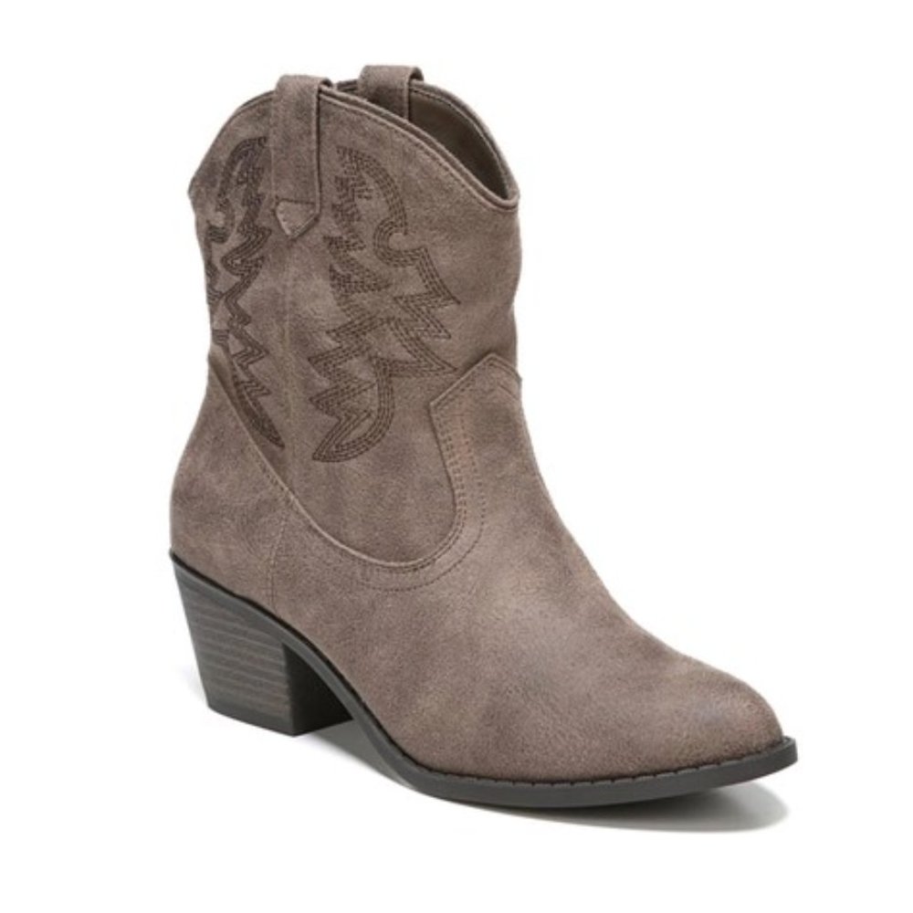 Fergalicious Voila Cowboy Boots in Doe Brown Booties Sz 7.5